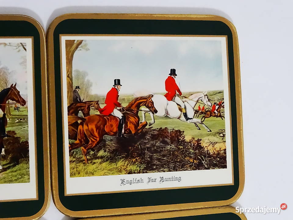Zestaw 6 podkładek English Fox Hunting korek lubelskie Biłgoraj