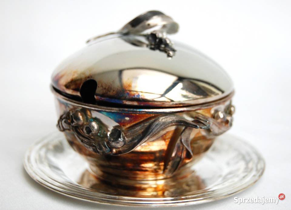Posrebrzana cukiernica platerowana srebrem Lublin