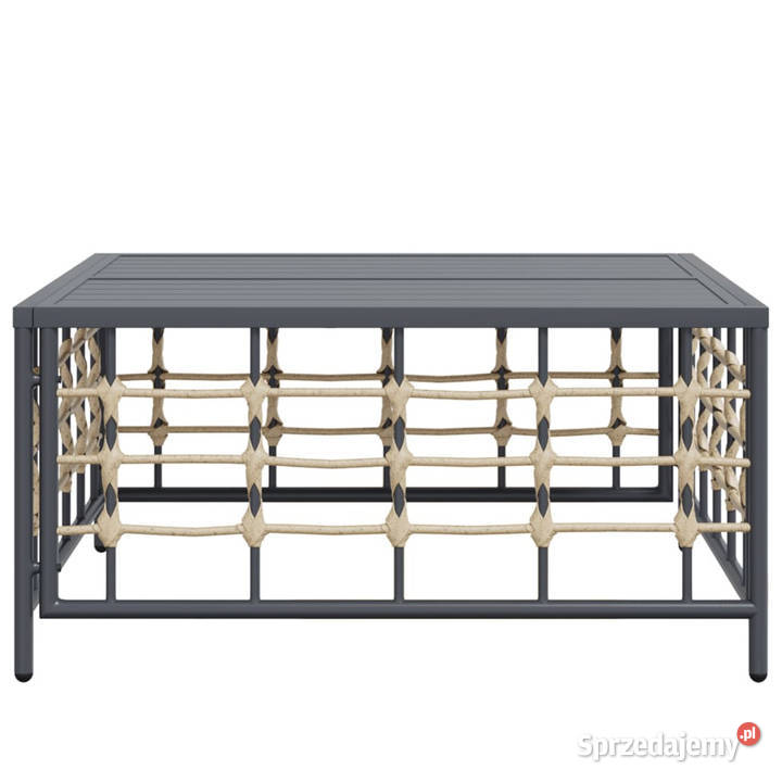 Stolik ogrodowy antracytowy 70x70x34 polirattan mazowieckie Warszawa