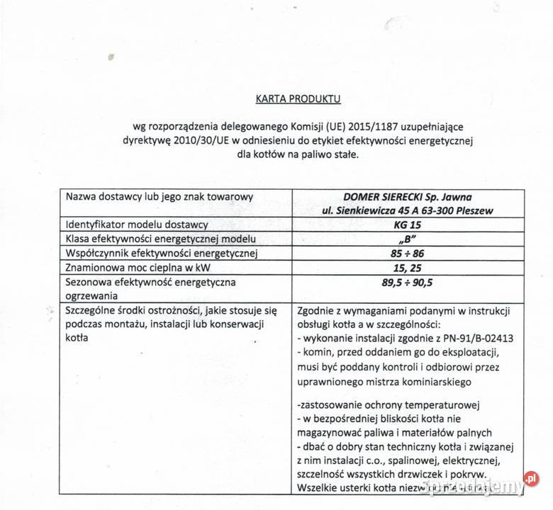 Kociol 15kw 120m2 Ecodesign 5 klasa Piec z węgiel Piece i kominki Wołów sprzedam