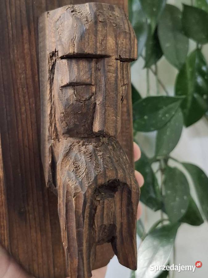 Rzeźb ludowa drewniana vintage boho retro Kraków sprzedam