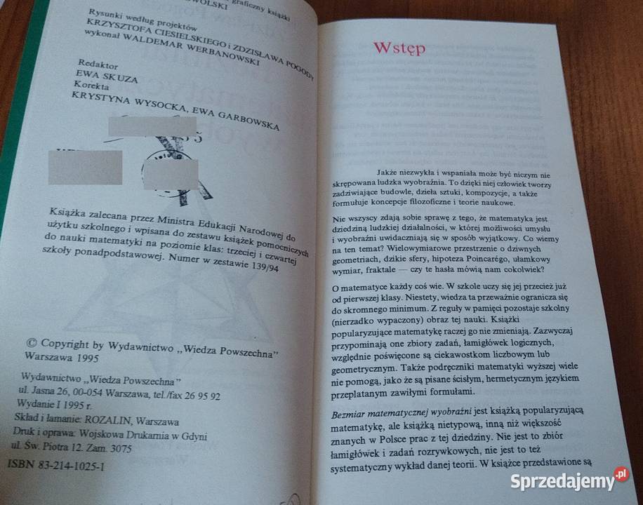 Bezmiar matematycznej wyobraźni Ciesielski Gdańsk sprzedam