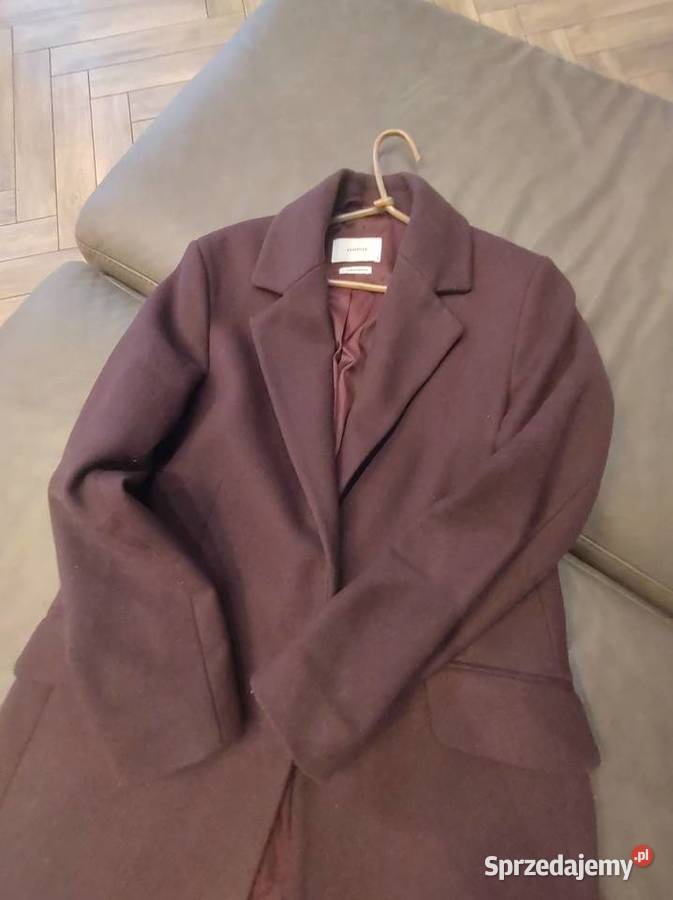 Maxi długi płaszcz 80 wełna owcza XS s m śląskie