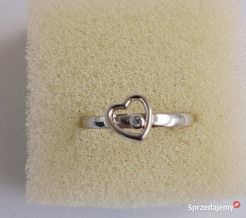 pierścionek srebrny z serduszkiem 10 podlaskie Suwałki