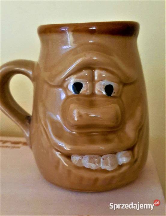 Staroć ceramiczny wesoły kubek na piwo Rzeszów
