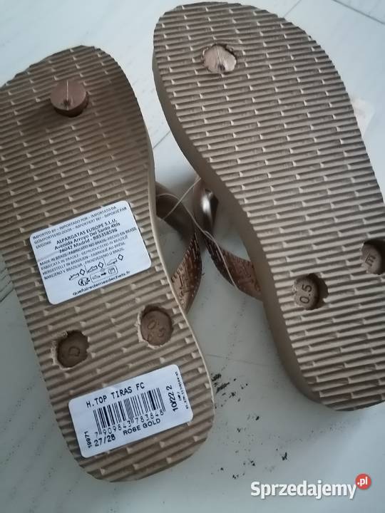 2728 Havaianas Klapki Plażowe różowe złoto Szczerbice
