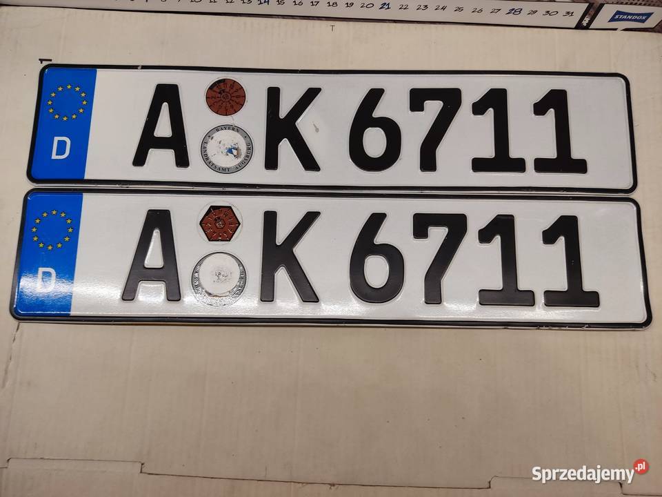 Tablica rejestracyjna Niemcy 2 sztuki AK6711 Głuchołazy