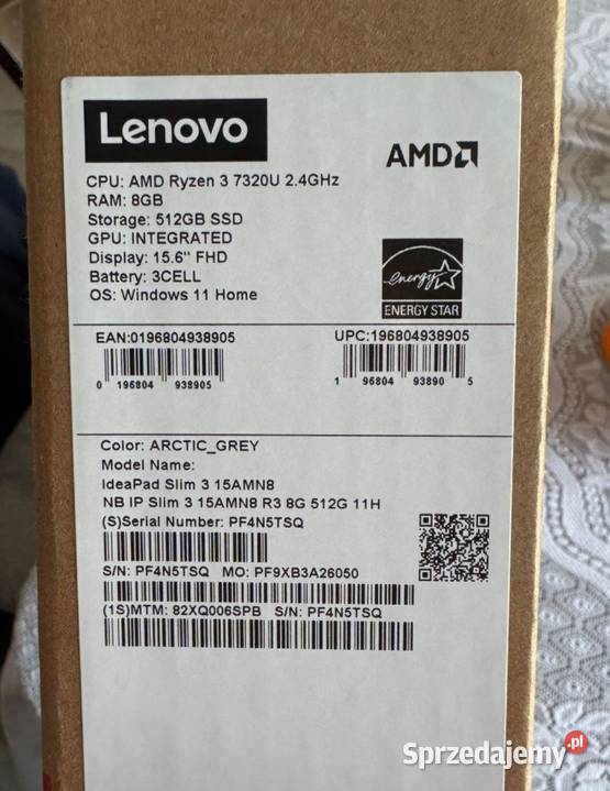 Laptop Lenovo AMD Ryzen 3 7320U