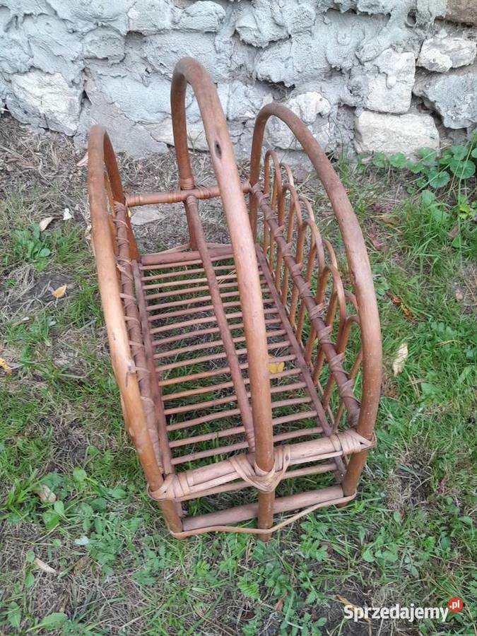 Gazetownik pleciony wiklina używany do Dąbrowa Górnicza sprzedam
