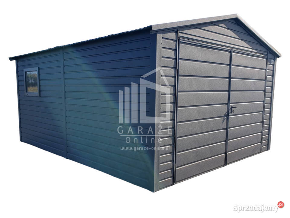 Garaż Blaszany 4x5 Brama dwuskrzydłowa okno Łódź