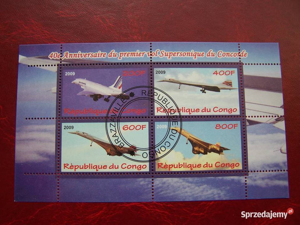 Congo 2009 CTO Samoloty Concorde Filatelistyka Tychy sprzedam