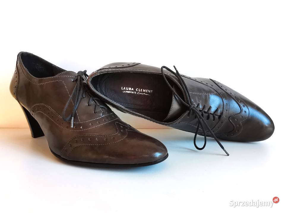 6900 LAURA CLEMENT ładne grafitowe skóra 39 Kędzierzyn-Koźle