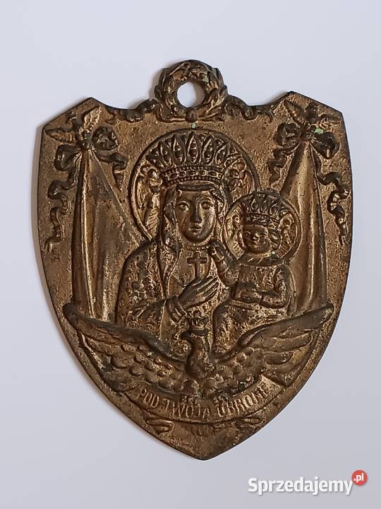 Mosiężny Ryngraf Patriotyczny Antyki Rzeszów sprzedam