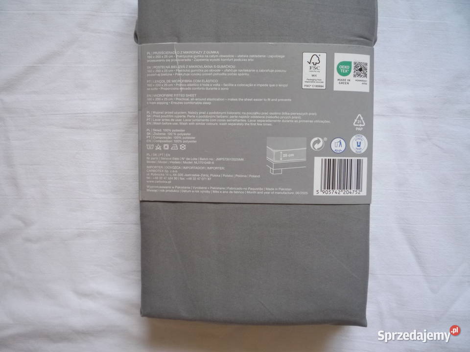 Smukee Szare Mikrofaza Prześcieradło z gumką Szczecin