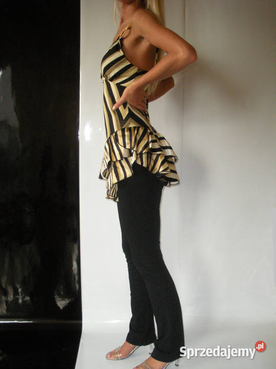 Nowa włoska luksusowa bluzka tunika Sfarzo ITALY czarny Bluzki i koszule podkarpackie