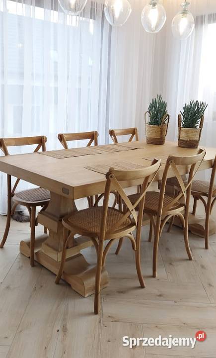 Stół dębowy rozkładany w stylu Hampton naturalny 200cm łódzkie