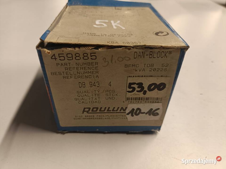 KLOCKI HAMULCOWE Audi 80 B2 VW Golf I Passat B2 osobowe Klocki hamulcowe Chełm
