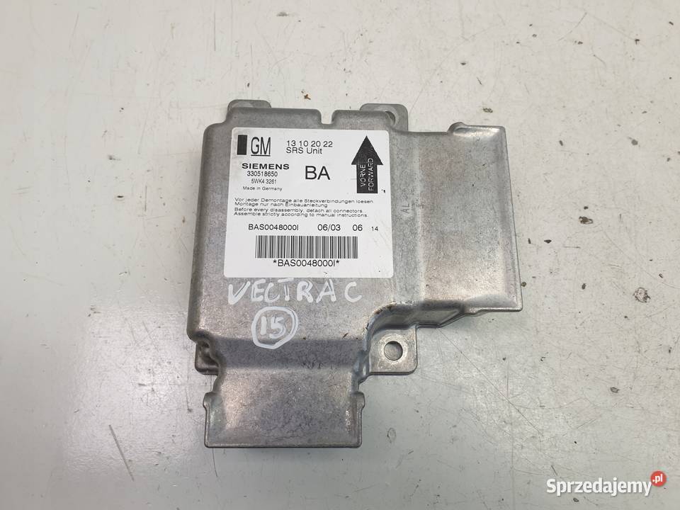 Vectra C 20 DTI MODUŁ PODUSZEK Sensor 13102022 Rudka