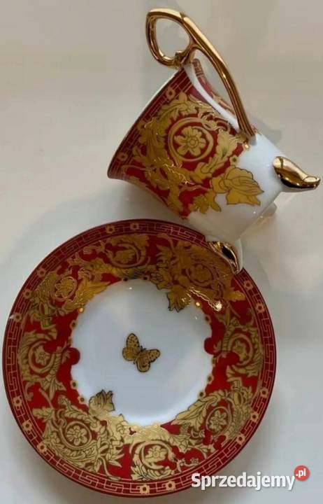 Filiżanka na nóżkach do czekolady mokka kakao Porcelana i szkło łódzkie Pabianice sprzedam