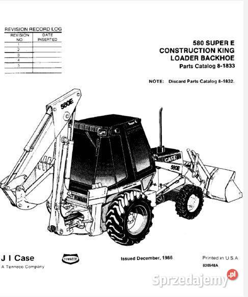 CASE 580SE Super 580E katalog części Kultura i Rozrywka Kielce