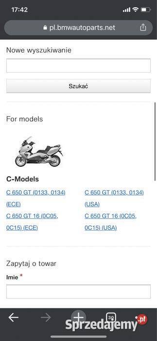 Bmw C650 GT Wypełnienie Wypełnienia osłony Poznań