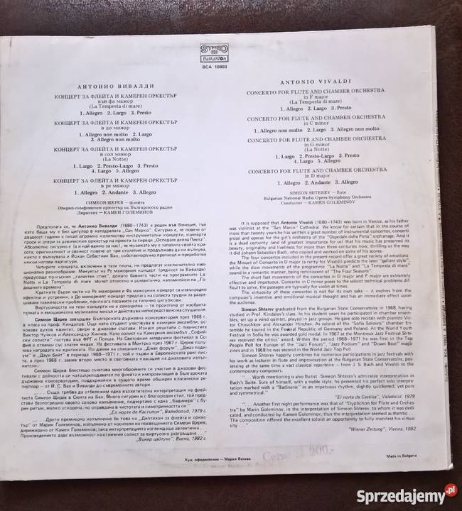 Płyty Winylowe Antonio Vivaldi Simeon Shterev Płyty i kasety dolnośląskie Wrocław