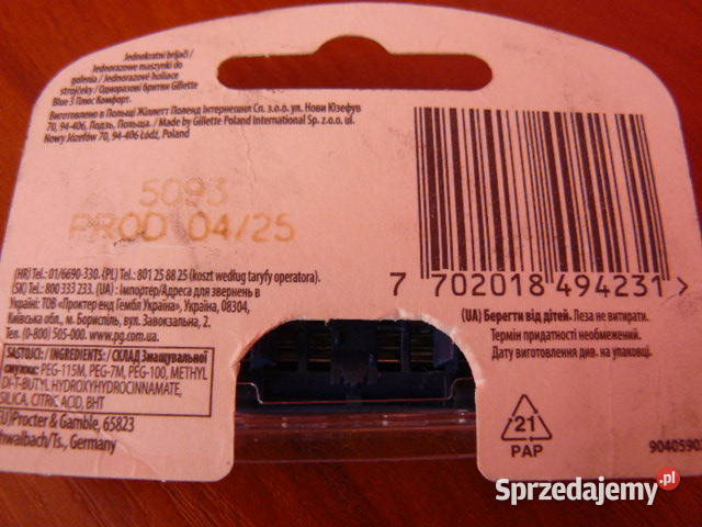 Gillette Blue 3 comfort 1 zl podkarpackie Rzeszów