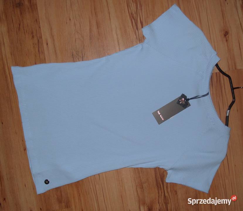 NOWY Prążek Baby Blue dekolt łódka Monetka r ML