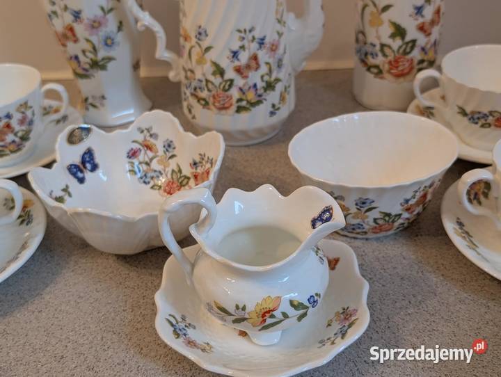ZESTAW KAWAHERBATA Porcelana Aynsley Garden 21 Porcelana i szkło Piła