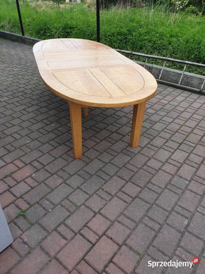 Duży stary Owalny stół rozkładany lite drewno Kalwaria Zebrzydowska