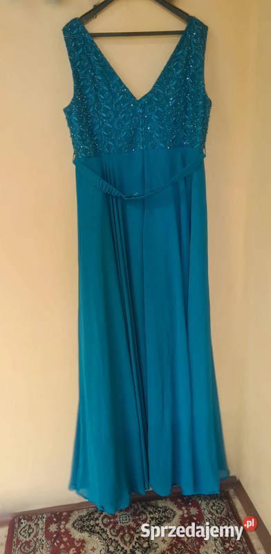 Szybka Wyprzedaż turkusowa wieczorowa sukienka Sosnowiec