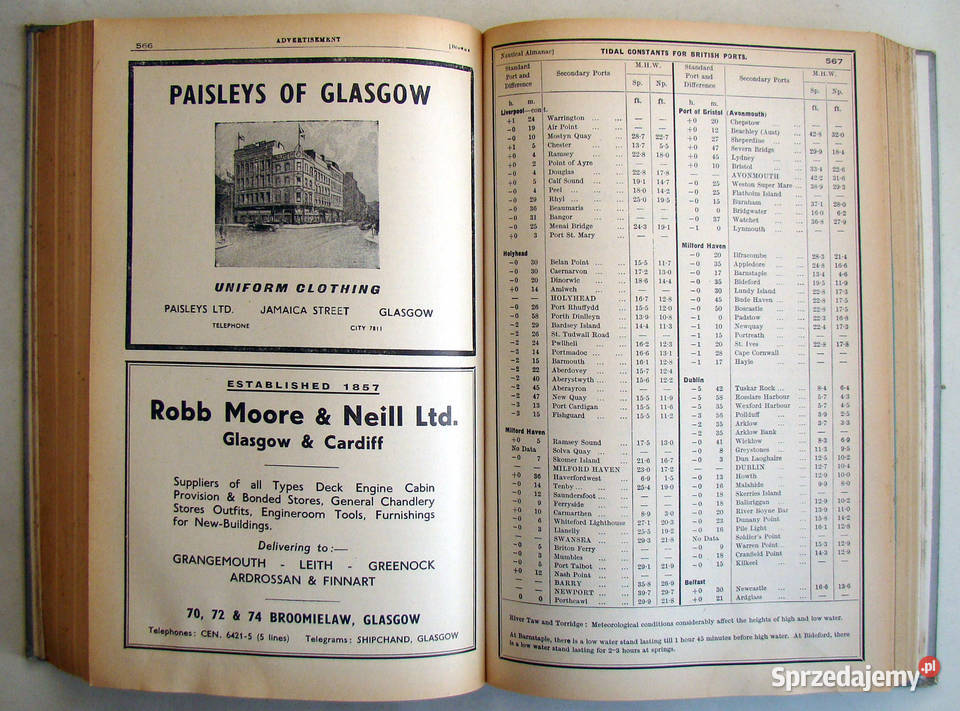 Browns Nautical Almanac and Daily Tide Tables małopolskie Limanowa