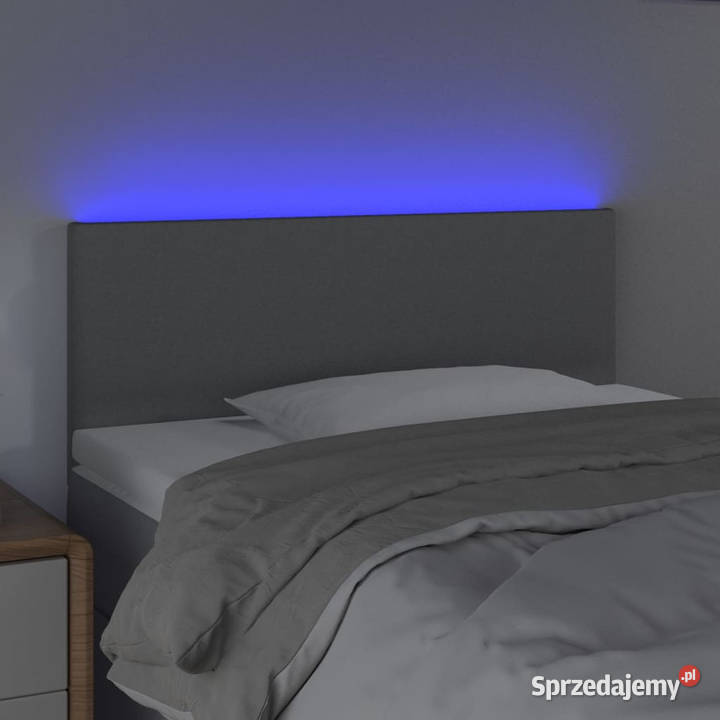 Zagłówek do łóżka z LED jasnoszary 90x5x7888