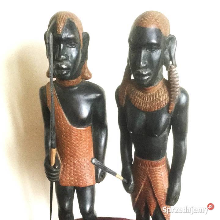 Murzyńska para rzeźby drewno heban Namibia Warszawa