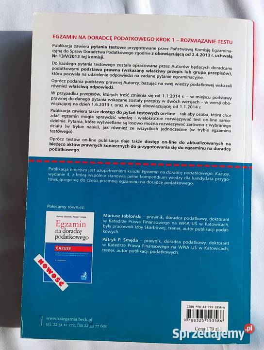 Egzamin na doradcę podatkowego TESTY Hajnówka sprzedam