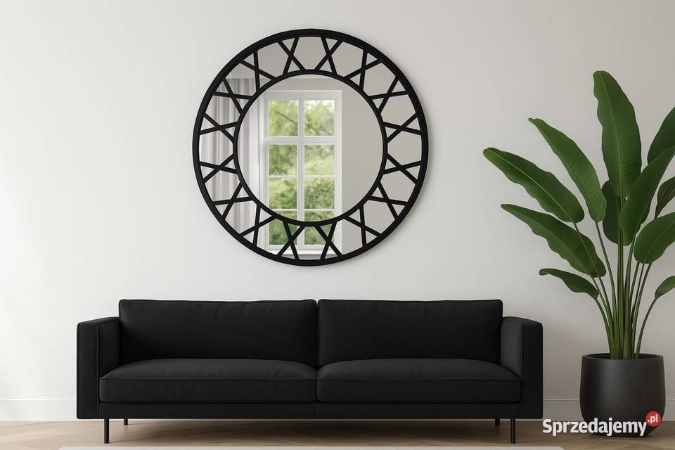 Lustro ICE LOFT CLOCK okrągłe lustro loft czarne Dom i Ogród Warszawa sprzedam