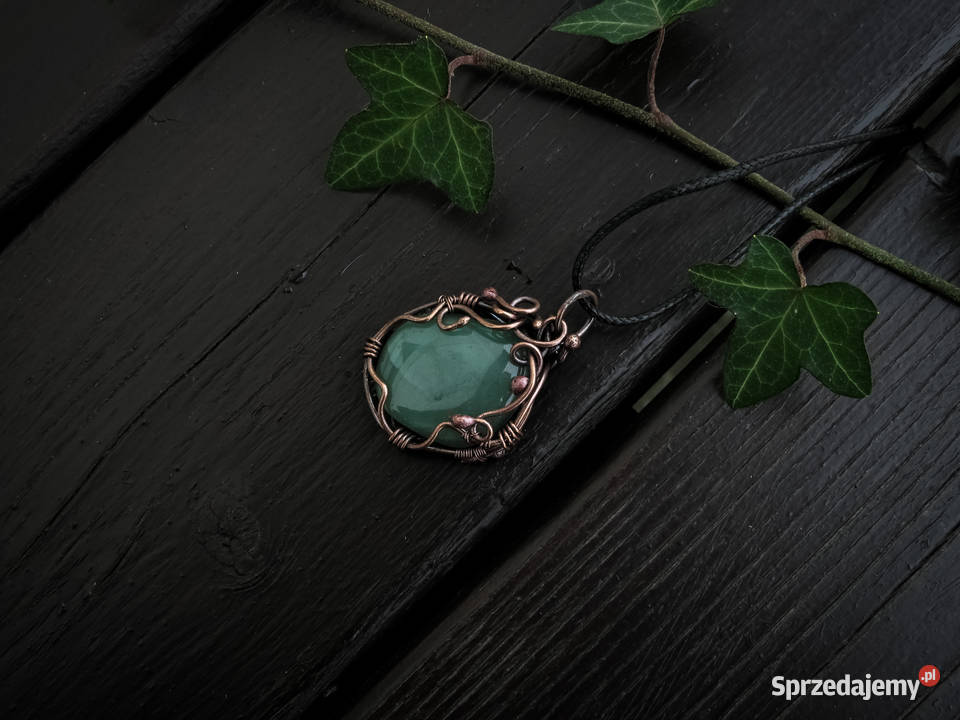 Unikatowy 2stronny miedziany wisior chalcedon Kraków