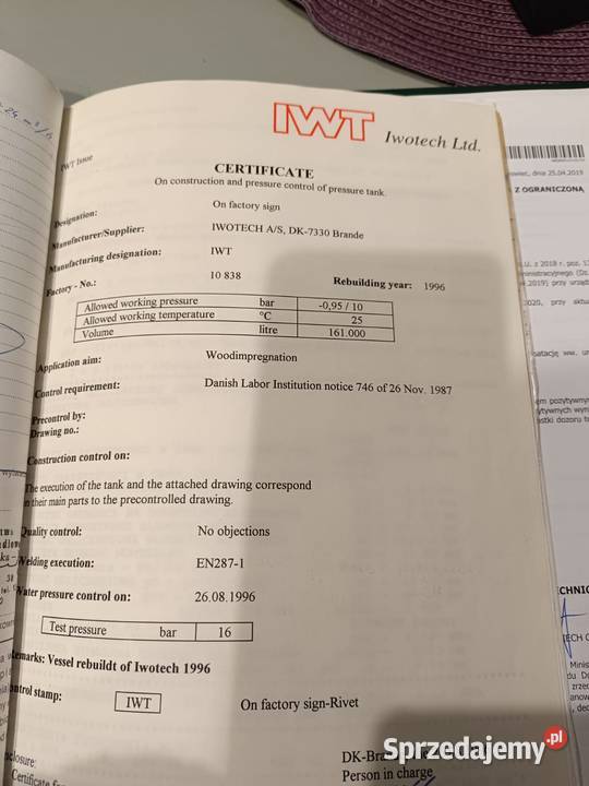Autoklaw do impregnacji drewna IwoTech 161 m 12 Karsin