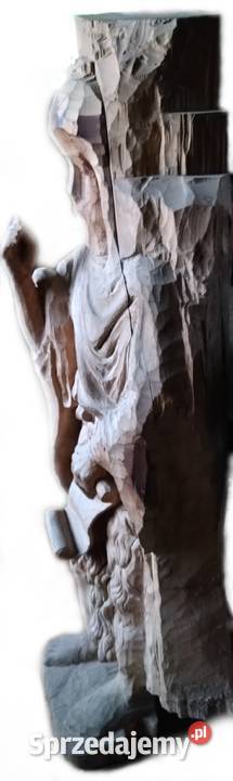 Rzeźba Święty Lite Drewno DUŻA STOJĄCA HANDMADE śląskie