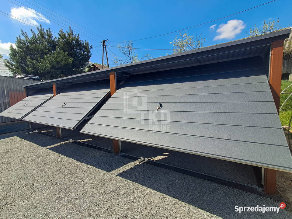 Garaż blaszany 9x5m 3x brama drewnopodobny samodzielny Piła