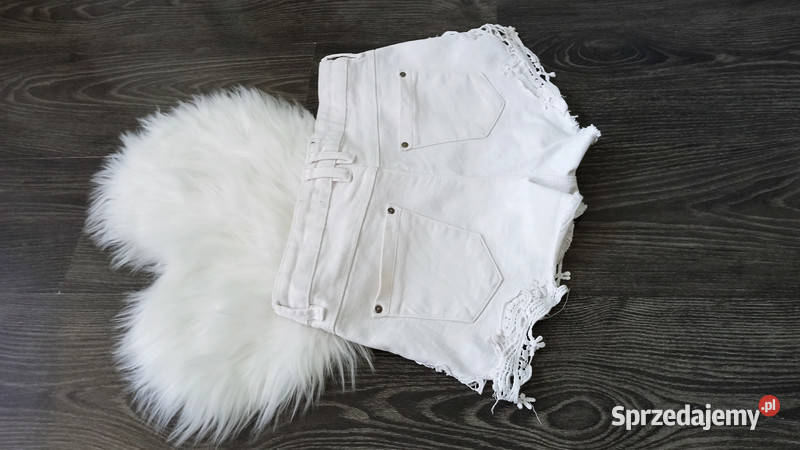 Spodenki jeansowe białe szorty M house Warszawa