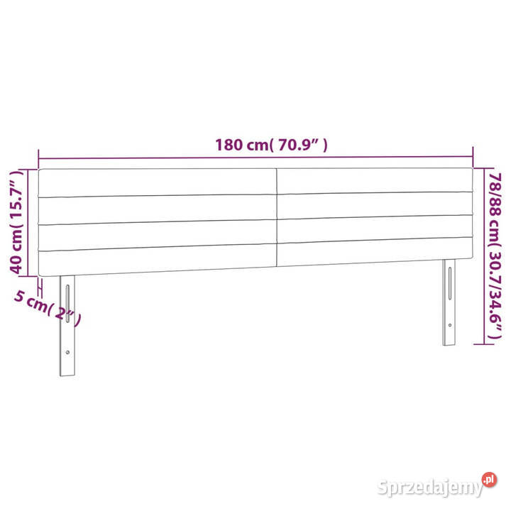 Zagłówek do łóżka z LED czarny 180x5x7888 Warszawa