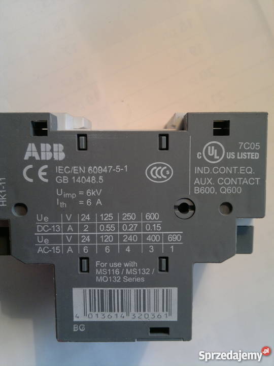Wyłącznik ABB MS116 ABB ; 6,3-10A Dąbrowa Górnicza - Sprzedajemy.pl