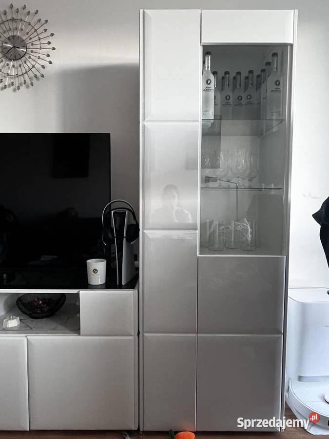 Nowoczesny zestaw mebli do salonu biały połysk Szczecin