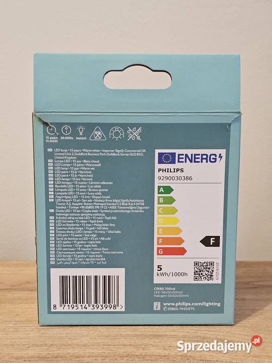 3x Żarówka LED GU10 47W 50W 380lm 2700K PHILIPS Krosno