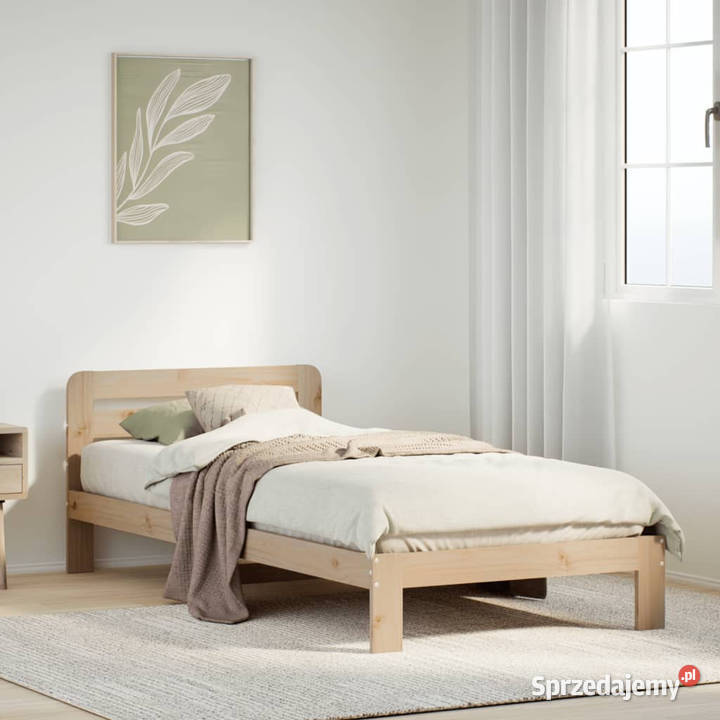 Rama łóżka bez materaca lite drewno sosnowe 65cm