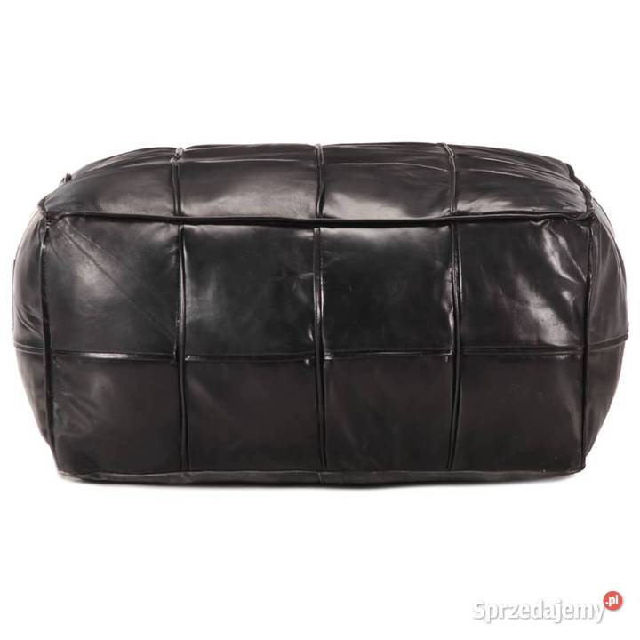 vidaXL Puf czarny 60x60x30 prawdziwa kozia skóra Warszawa sprzedam