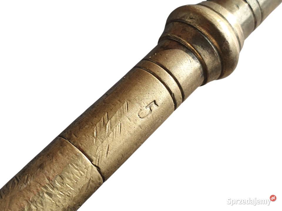 Stary mosiężny moździerz kuchenny sygnowany lata