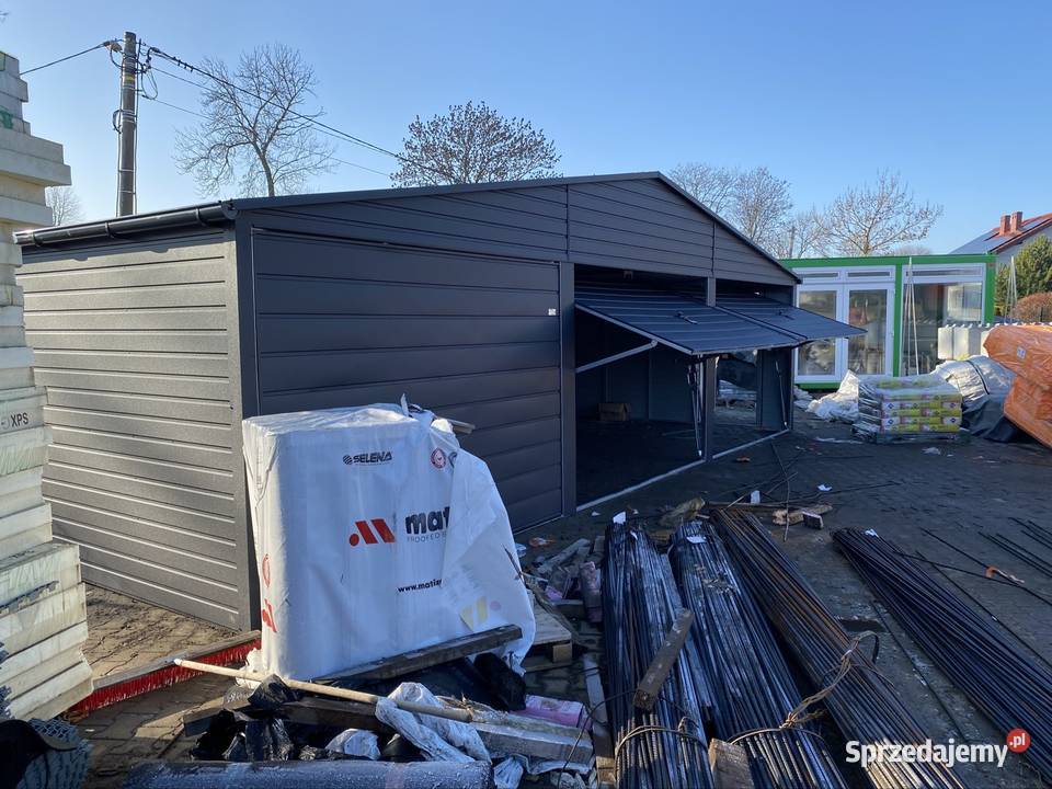 Garaż 9x6 AntracytPoziomy panel blachy