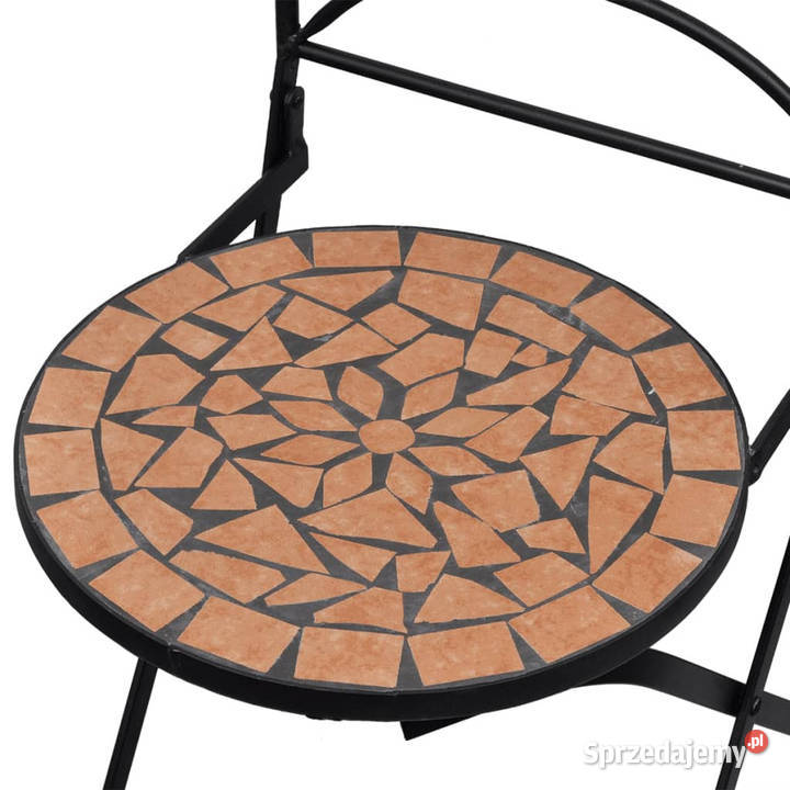Składane krzesła bistro 2 ceramiczne terakota Warszawa